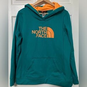 The North Face Orange and Teal Women's Hoodie   Size Large